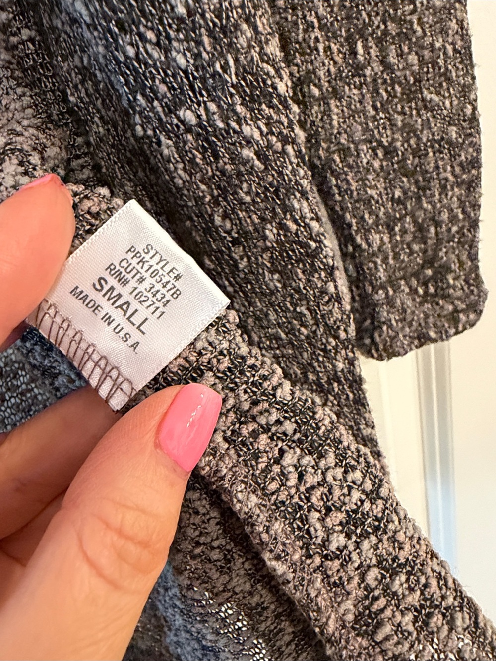 Olivia Moon Open-Front Marled Gray Cardigan - Picture 3 of 4